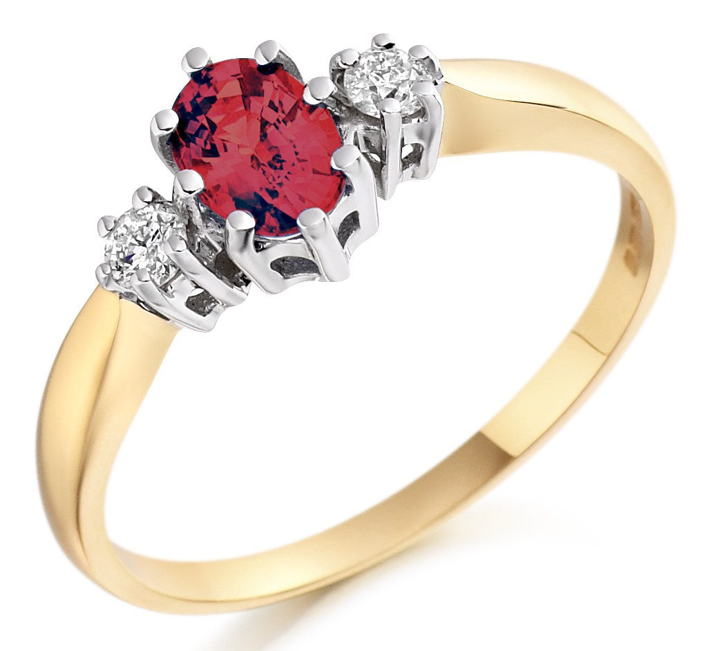 Ruby &amp; Diamond Basket Set Ring