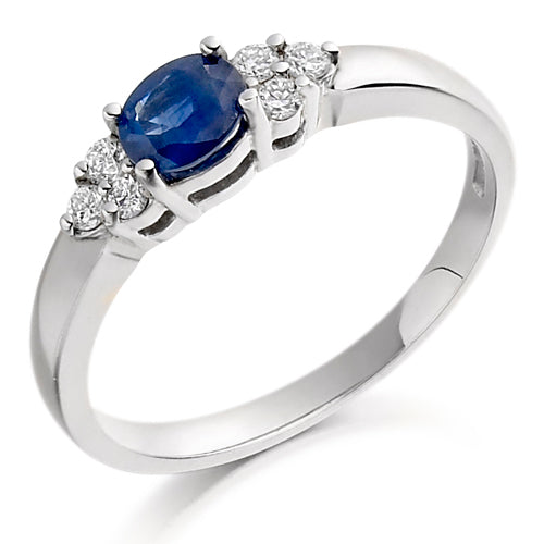 Blue Sapphire Trefoil Ring