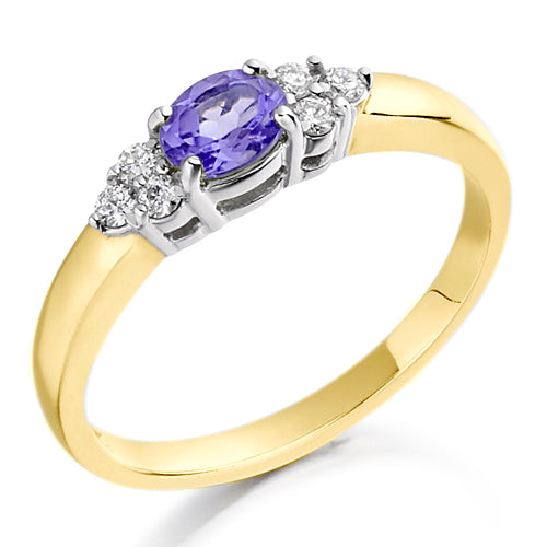 Tanzanite &amp; Diamond Trefoil Ring