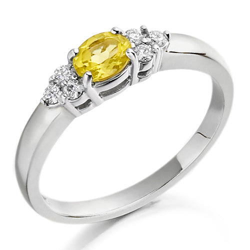 Citrine &amp; Diamond Trefoil Ring