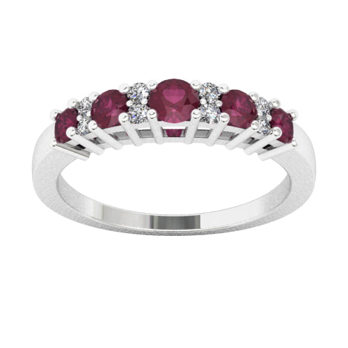 Ruby &amp; Diamond Five Stone Ring