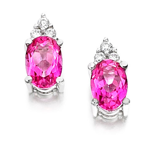 Pink Topaz Trefoil Earrings