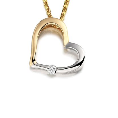 Single Diamond Heart Pendant