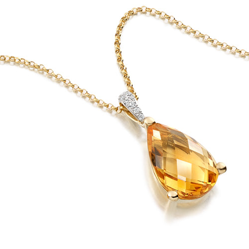 Citrine Pear Pendant