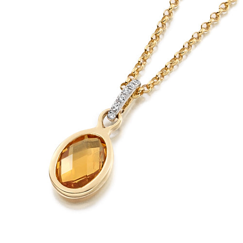 Citrine Bezel Pendant