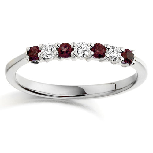 Ruby &amp; Diamond Seven Stone Ring