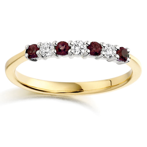 Ruby &amp; Diamond Seven Stone Ring