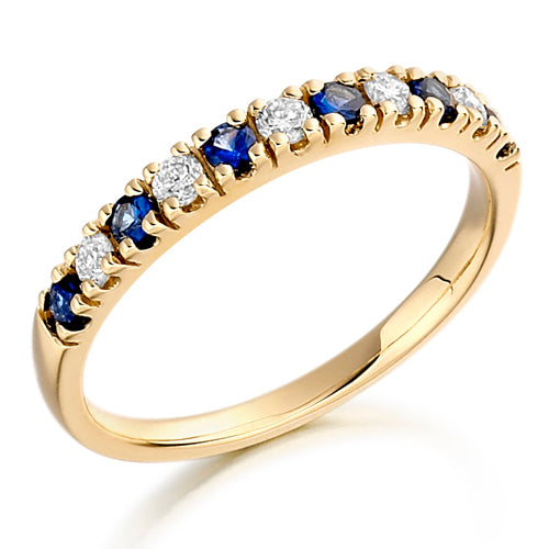 Blue Sapphire Half Eternity Ring