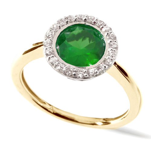 Round Emerald Halo Ring