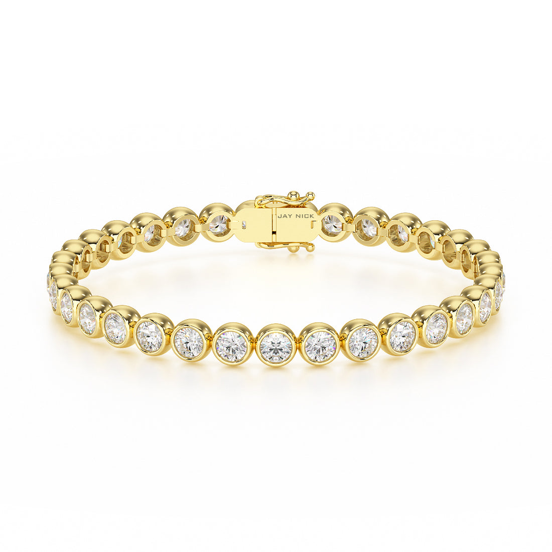 Bezel Set Yellow Gold Tennis Bracelet