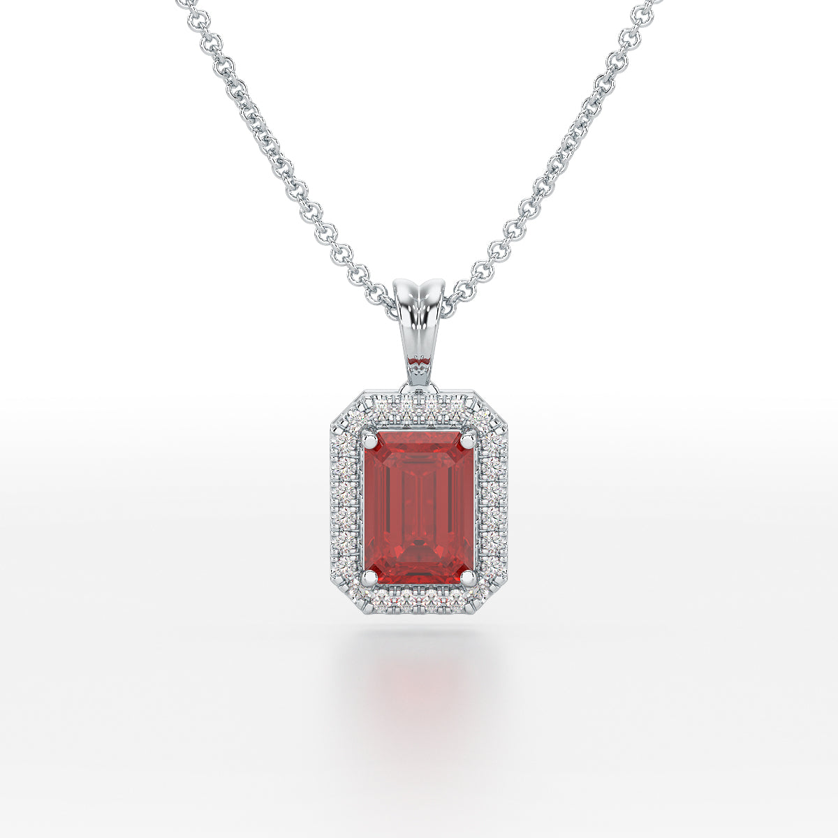 Emerald Ruby Halo Pendant