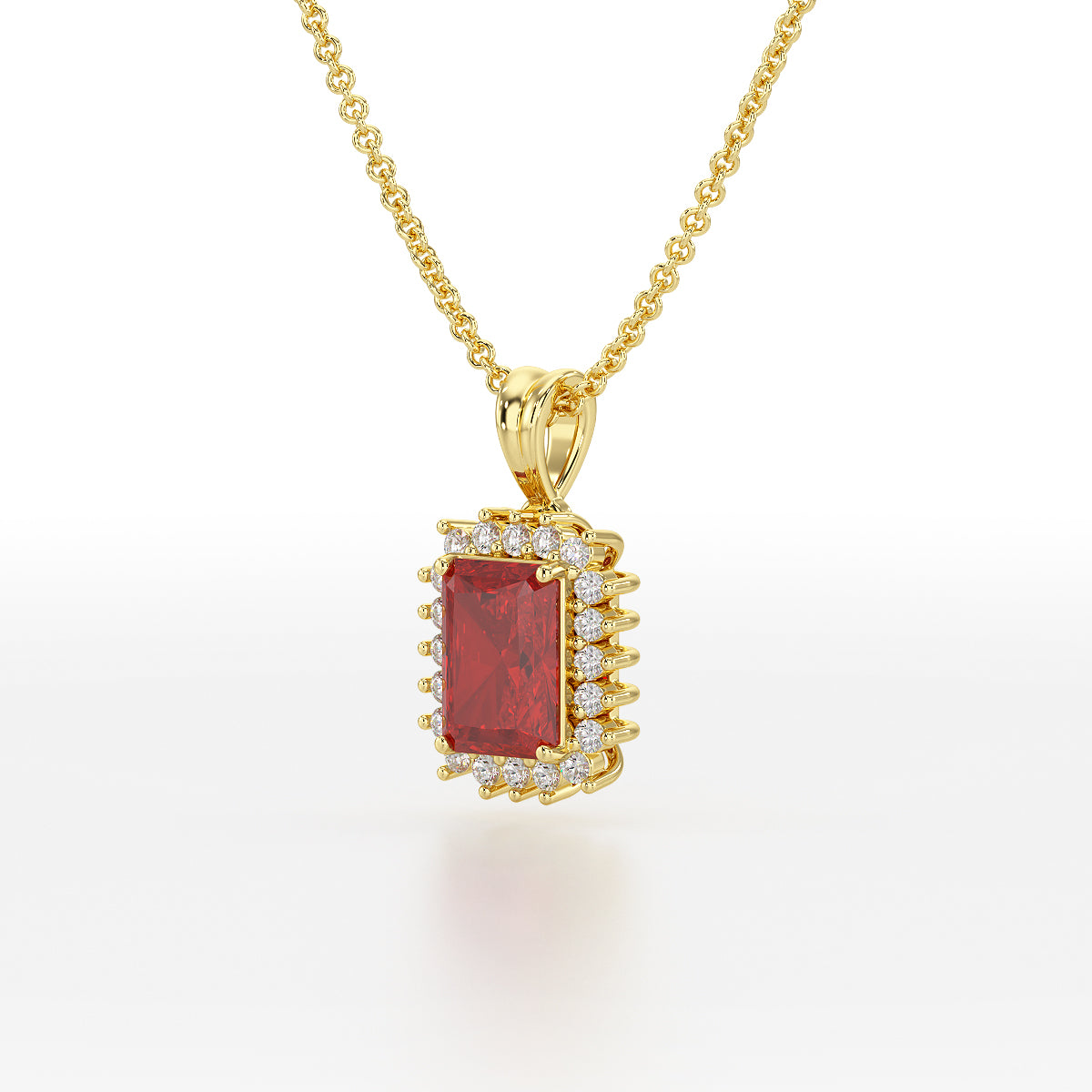 Emerald Ruby Sunburst Pendant