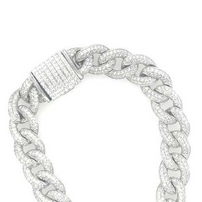 7.50ct Miami Cuban Diamond Bracelet 9K White Gold