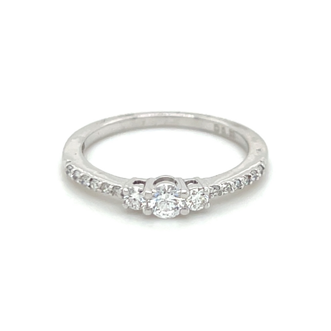 0.35ct Trilogy Engagement Ring 9K White Gold