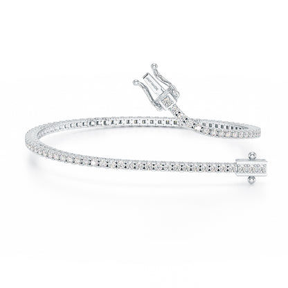 1.90ct Four Prong White Gold Platinum Tennis Bracelet Open View