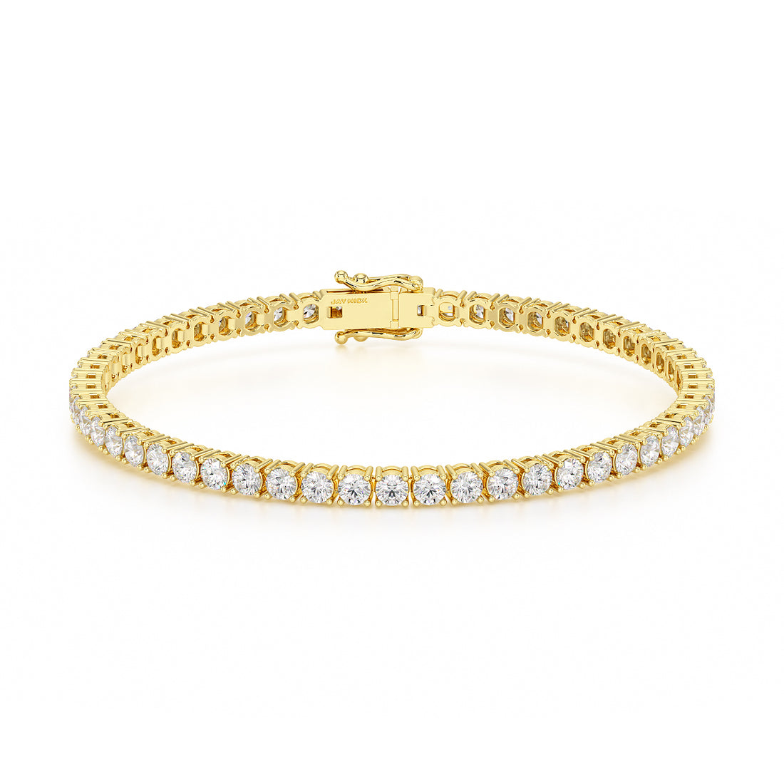 5.00ct Four Prong Yellow Gold Tennis Bracelet