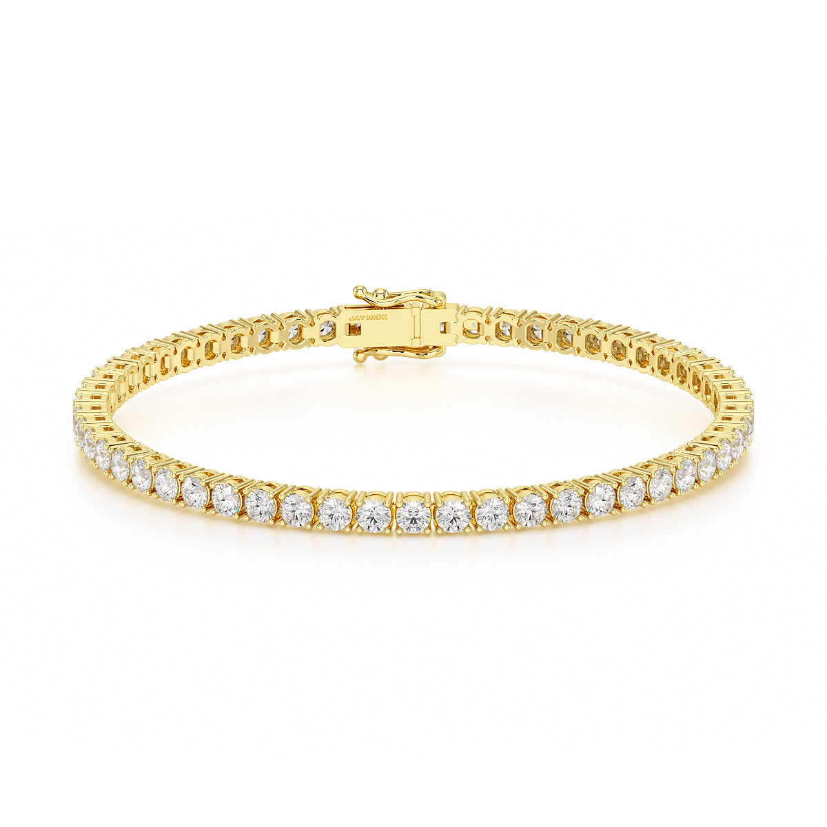 6.00ct Four Prong Yellow Gold Tennis Bracelet