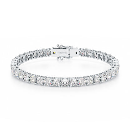 9.25ct Four Prong White Gold Platinum Tennis Bracelet Closed View