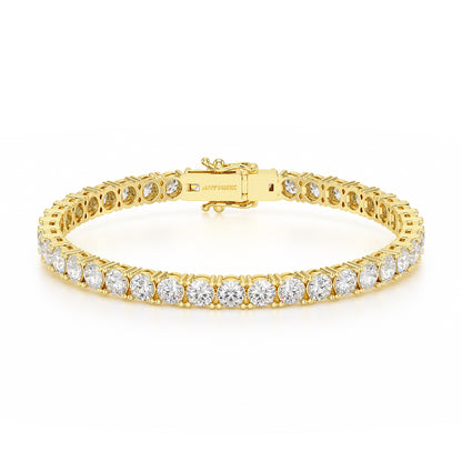 10.75ct Four Prong Yellow Gold Tennis Bracelet Closed View