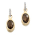 Bezel Set Smokey Quartz & Diamond Drop Earrings