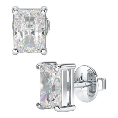 Radiant Cut Solitaire Earrings