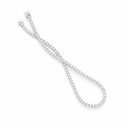 11.50ct Four Prong White Gold Platinum Tennis Necklace Open View