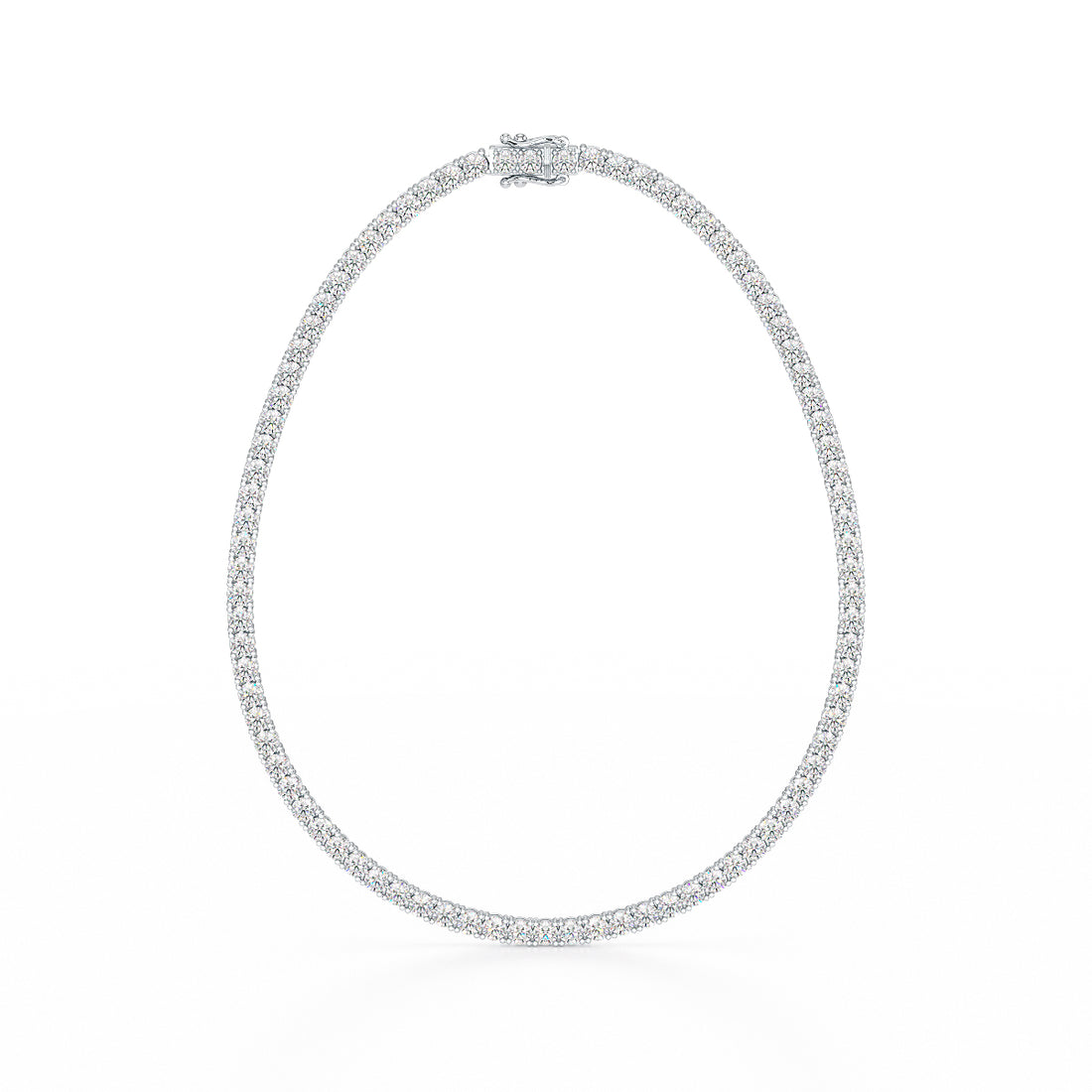 11.50ct Four Prong White Gold Platinum Tennis Necklace Closed View