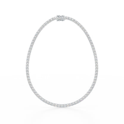 11.50ct Four Prong White Gold Platinum Tennis Necklace Closed View