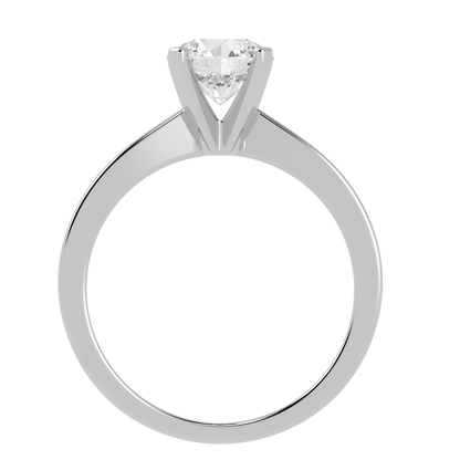 V Set Solitaire Ring White Gold Platinum Flat View