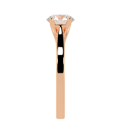 Curve Solitaire Ring Rose Gold Side View