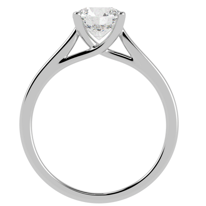 Curve Solitaire Ring White Gold Platinum Flat View