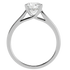 Curve Solitaire Ring White Gold Platinum Flat View