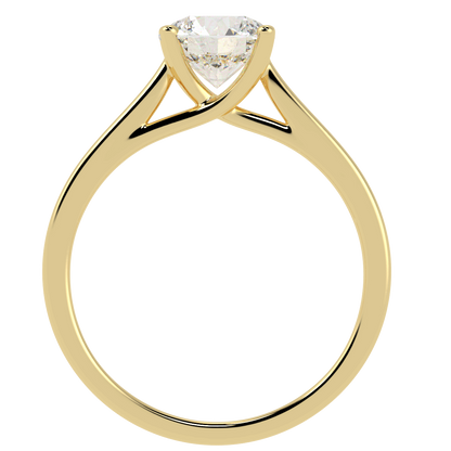 Curve Solitaire Ring Yellow Gold Flat View