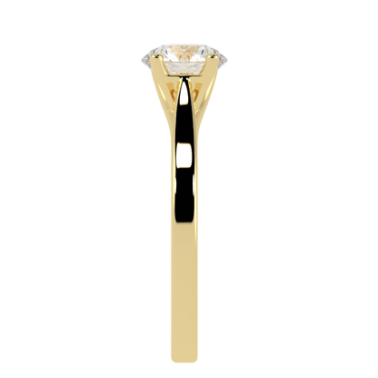 Curve Solitaire Ring Yellow Gold Side View