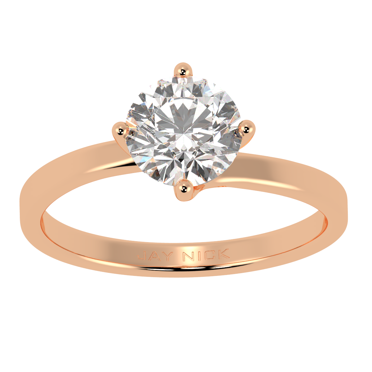 Twist Solitaire Ring Rose Gold Top View