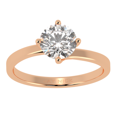 Twist Solitaire Ring Rose Gold Top View