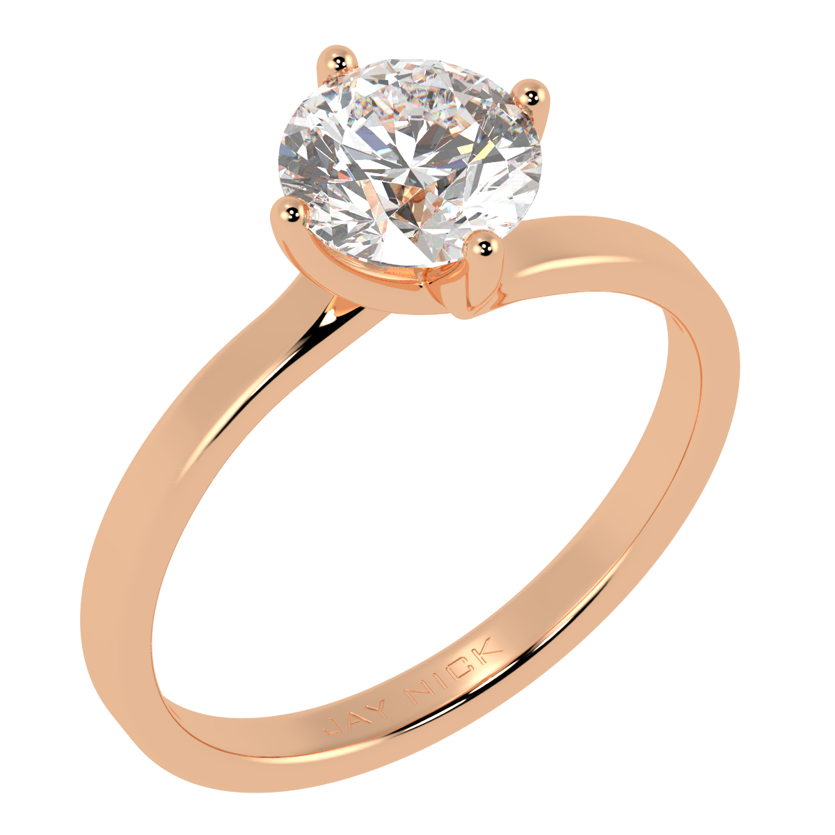 Twist Solitaire Ring Rose Gold Perspective View