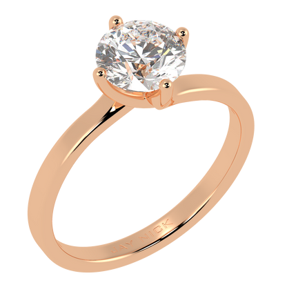 Twist Solitaire Ring Rose Gold Perspective View