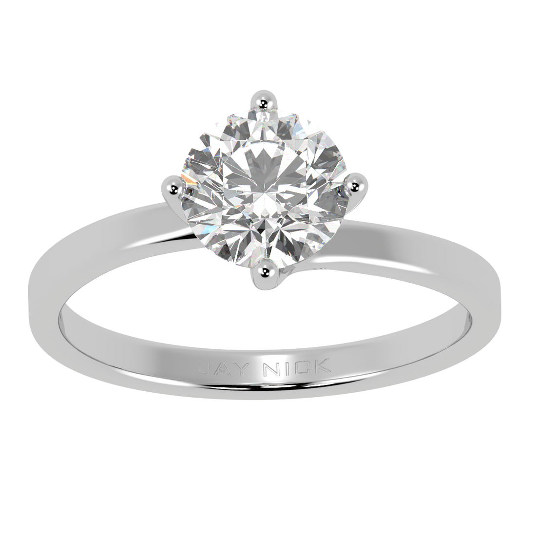 Twist Solitaire Ring White Gold Platinum Top View