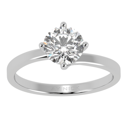 Twist Solitaire Ring White Gold Platinum Top View