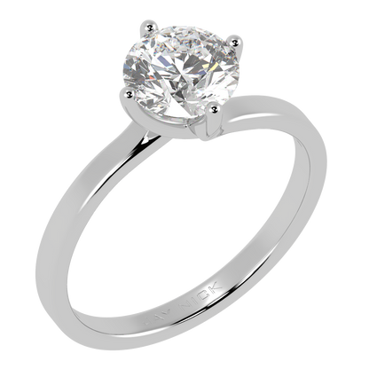 Twist Solitaire Ring White Gold Platinum Perspective View