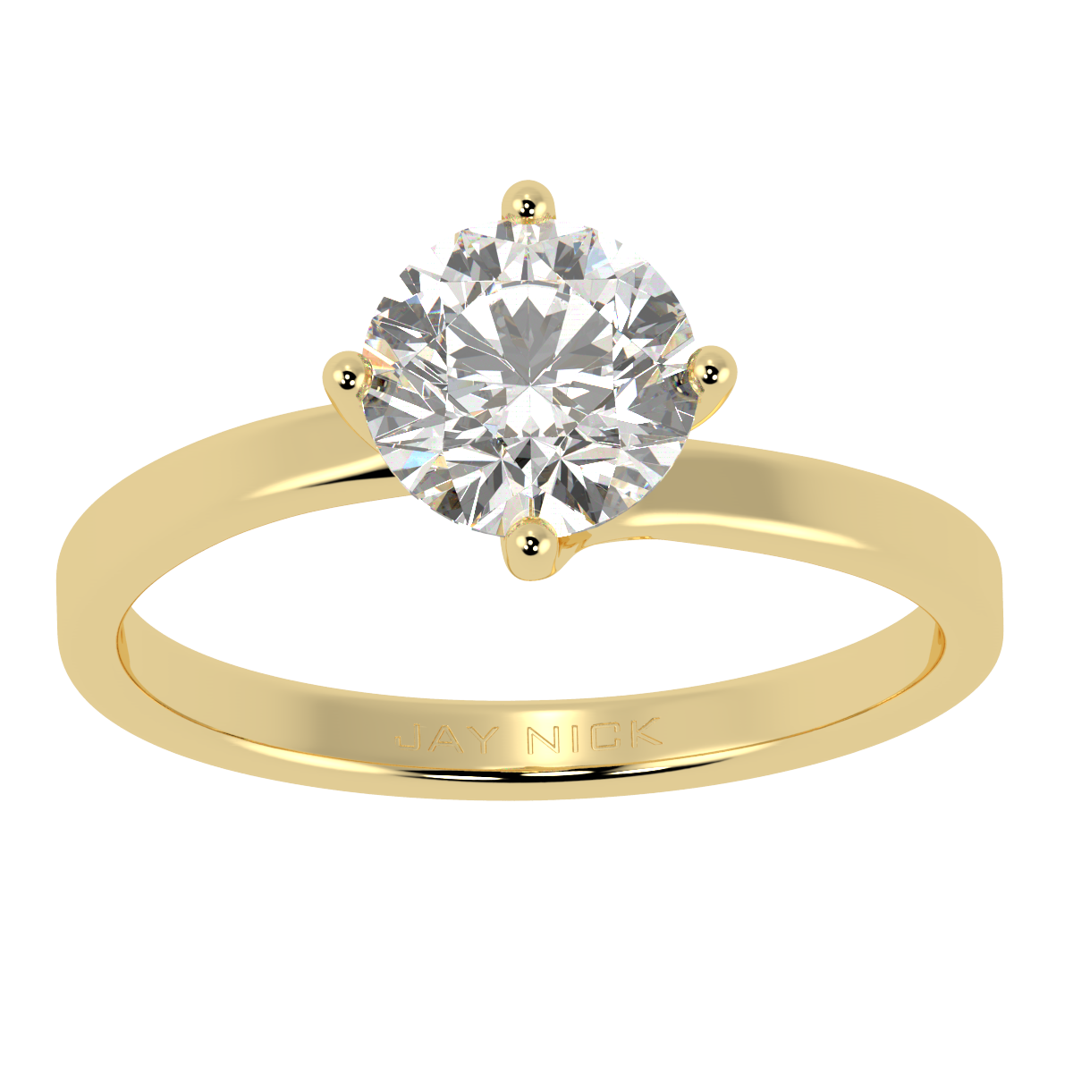 Twist Solitaire Ring Yellow Gold Top View