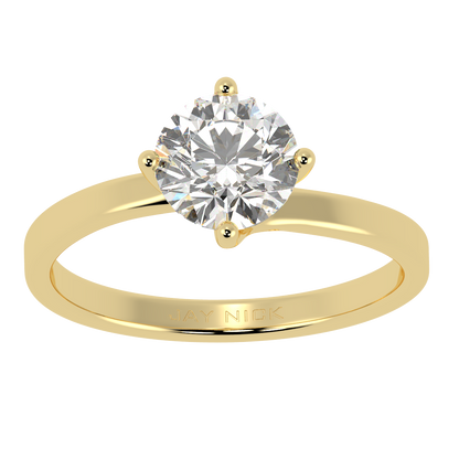 Twist Solitaire Ring Yellow Gold Top View