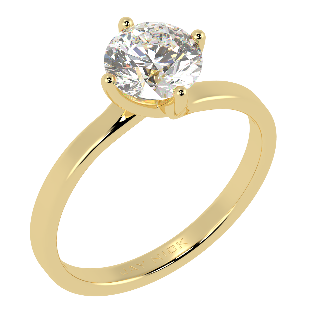 Twist Solitaire Ring Yellow Gold Perspective View