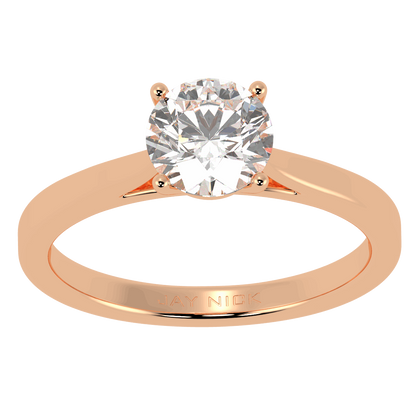 Classic Solitaire Ring Rose Gold Top View