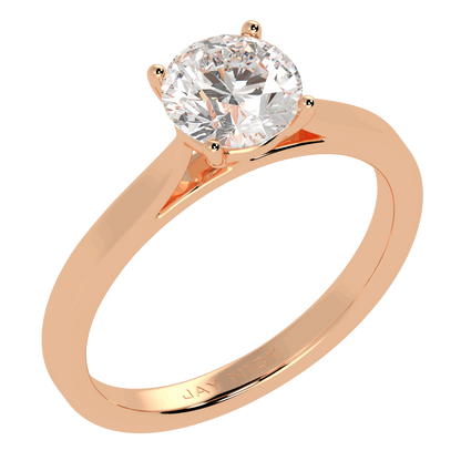 Classic Solitaire Ring Rose Gold Perspective View