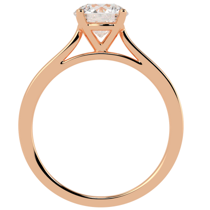 Classic Solitaire Ring Rose Gold Flat View