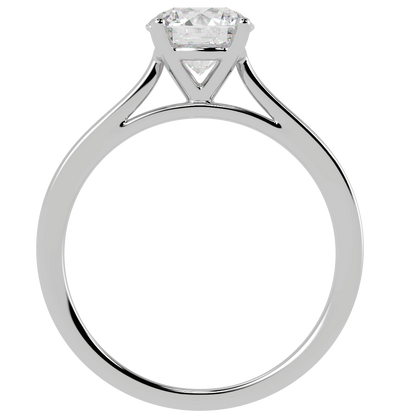 Classic Solitaire Ring White Gold Platinum Flat View