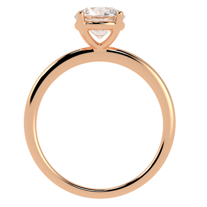 Modern Solitaire Ring Rose Gold Flat View