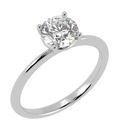 Modern Solitaire Ring White Gold Platinum Perspective View